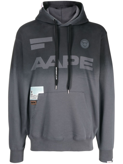 Aape By A Bathing Ape Logo-print Hoodie In Grey
