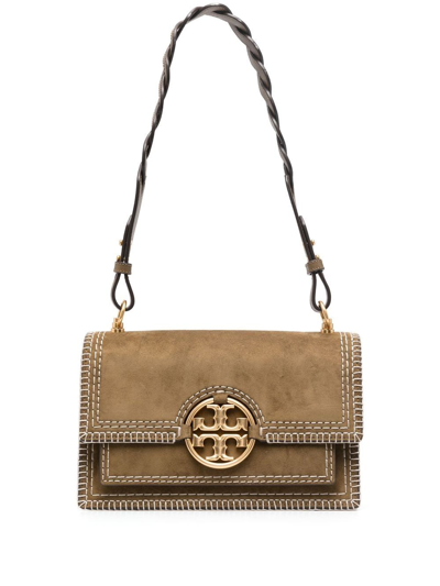 Tory Burch Logo-plaque Shoulder Bag In Neutrals