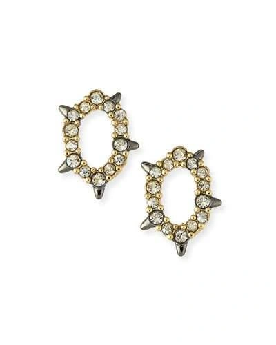 Alexis Bittar Crystal-encrusted Spiked Earrings In Gold