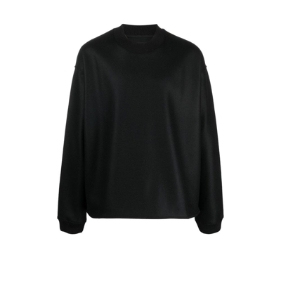 Jil Sander Long-sleeve Crew-neck Sweatshirt In Black