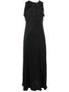 ASCENO BLACK VALENCIA SILK SLIP DRESS,D020F01C0119216602