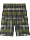 BURBERRY GREEN CHECKED SHORTS,805685718454863