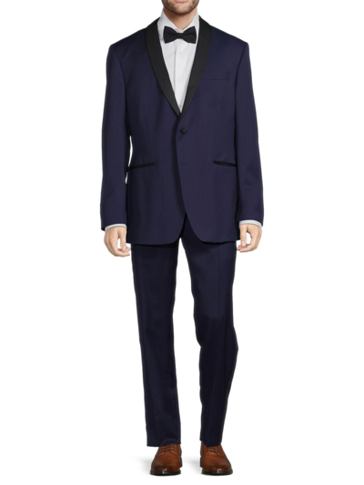 Saks Fifth Avenue Men's Wool Two-button Shawl-lapel Modern Fit Tuxedo In Blue