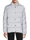 Calvin Klein Sheen Water-resistant Down Puffer Jacket In Reflective Silver