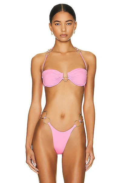 Monica Hansen Beachwear Icon Underwire Bikini Top In Pink Panther