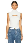 Jonathan Simkhai Easton Turtleneck Top In Ivory