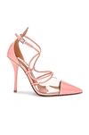 Alaïa Patent Plexi Lace-up Pumps In Rose Fraise