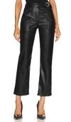 Simkhai Tessa Vegan Leather Cropped Trousers In Black