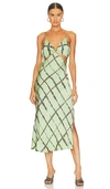 Jonathan Simkhai Standard Eliza Cut Out Slip Dress In Pistachio Shibori