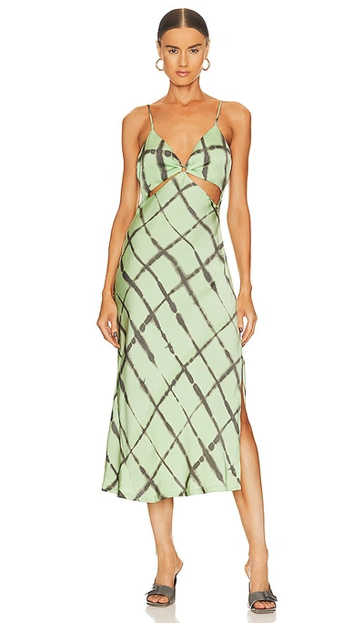 Jonathan Simkhai Standard Eliza Cut Out Slip Dress In Green