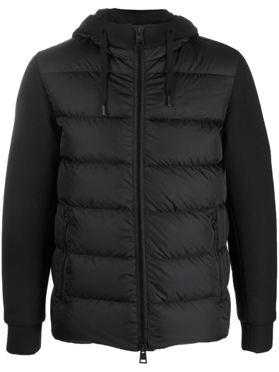 Herno Hooded Hybrid Down-padded Jacket In Black