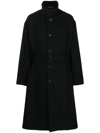 YOHJI YAMAMOTO BELTED-WAIST SINGLE-BREASTED COAT