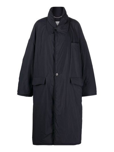 Maison Margiela High-neck Single-breasted Coat In Black
