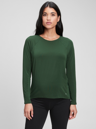 Gap Maternity Breathe Long Sleeve T-shirt In Dark Emerald Green