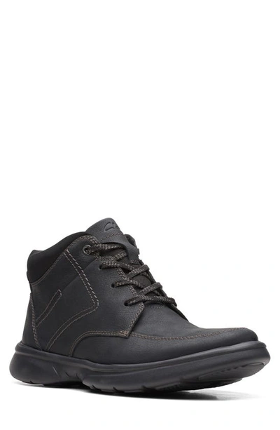 Clarks Men's Bradley Leather Mid Comfort Boots In Black Tumbled