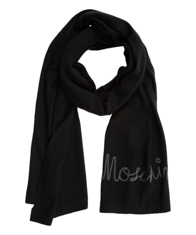 Moschino Cashmere Wool Scarf In Black