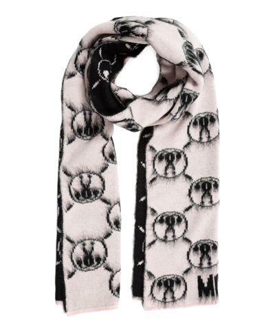 Moschino Women's Wool Scarf  Double Question Mark In Pink