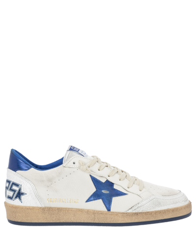 Golden Goose Distressed Ball Star Sneakers In White