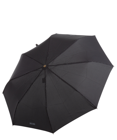 Moschino Openclose Pinstripes Umbrella In Black