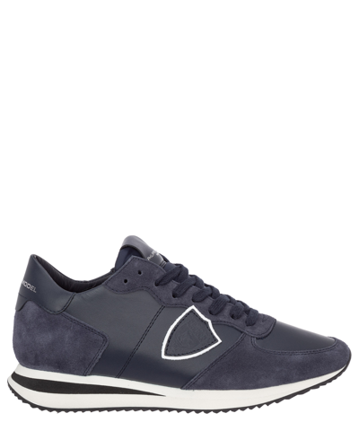 Philippe Model Trpx Leather Sneakers In Bleu