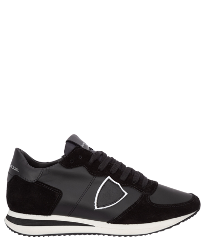 Philippe Model Trpx Trainers In Black Suede And Leather