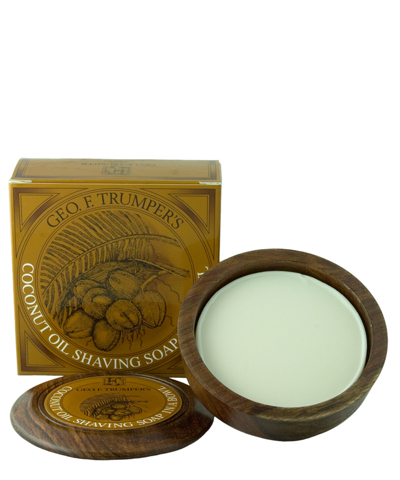 Geo F. Trumper Perfumer Coconut Hard Shaving Soap Wooden Bowl 80 G In White