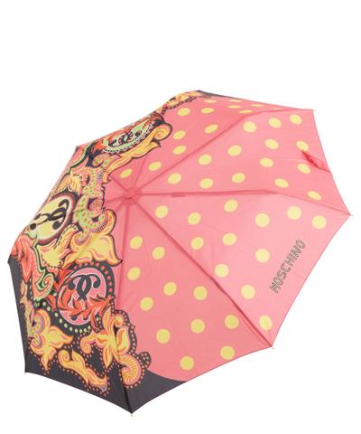 Moschino Openclose Double Umbrella In Pink