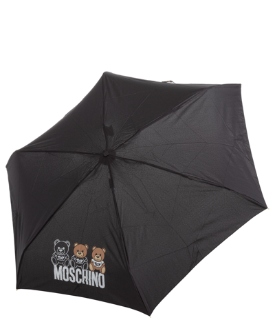 Moschino Bear Scribbles Umbrella In Black