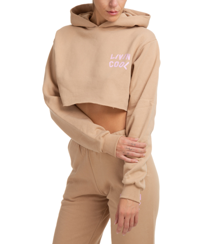 Livincool Women's Sweatshirt Hood Hoodie In Beige