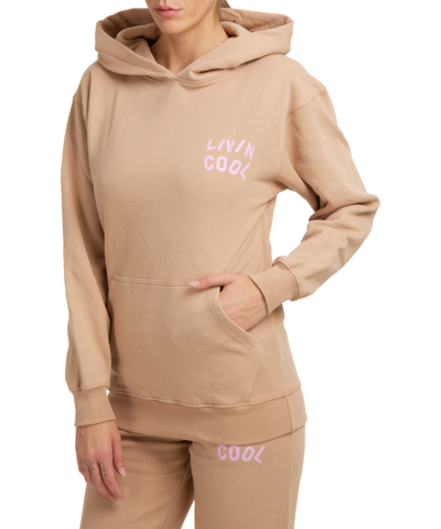 Livincool Women's Sweatshirt Hood Hoodie In Beige