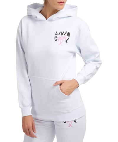 Livincool Women's Sweatshirt Hood Hoodie In White