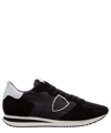 Philippe Model Trpx Low Sneakers In Black Suede And Fabric In Black