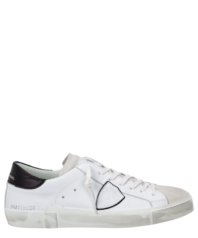 Philippe Model Prsx L Sneakers In White Suede And Leather