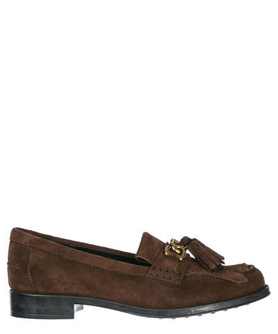 Tod's Double T Loafers In Brown