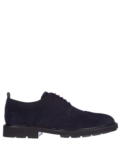 Tod's Derby Shoes In Blue