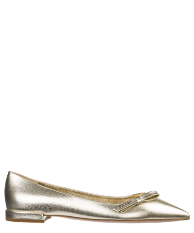 Prada Ballet Flats In Gold