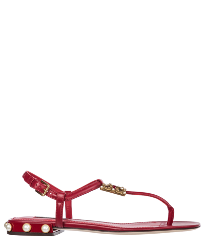 Dolce & Gabbana Amore Sandals In Red