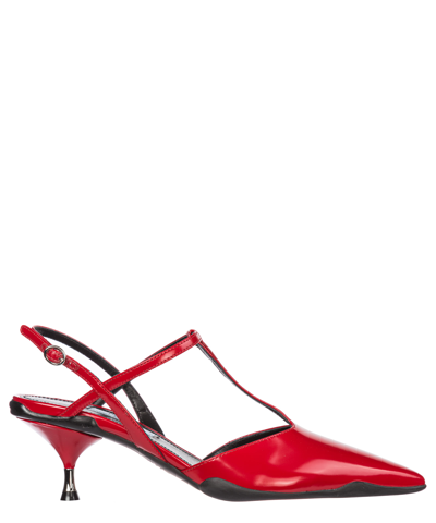 Prada Heeled Sandals In Red