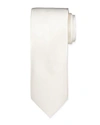 Brioni Solid Silk Satin Tie In Off White