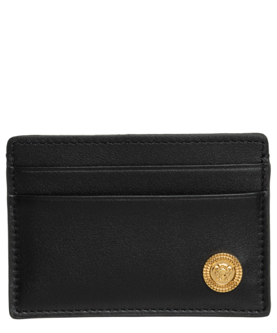 Versace La Medusa Biggie Credit Card Holder In Black