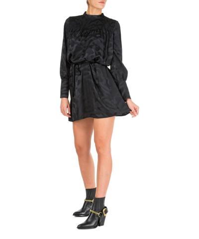 Neil Barrett Women's Short Mini Dress Long Sleeve In Black