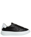 Philippe Model Temple Low Black Leather Sneakers In Black