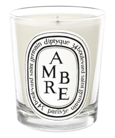 Diptyque Ambre Scented Candle 190 G In White