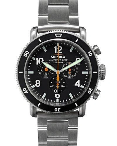 Shinola 'the Black Blizzard' Chronograph Interchangeable Strap Watch, 48mm (limited Edition)