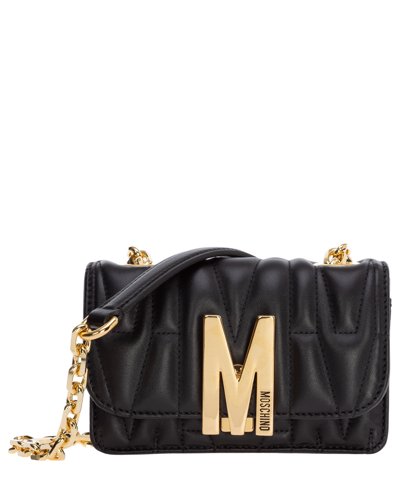 Moschino M Crossbody Bag In Black