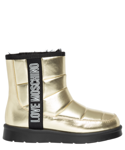 Love Moschino Ankle Boots In Gold