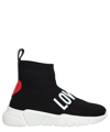 LOVE MOSCHINO HIGH-TOP SNEAKERS,JA15123G1FIZ800A