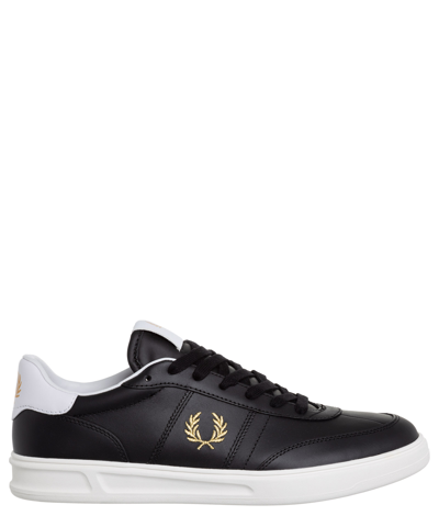 Fred Perry B400 Leather Sneakers In Black