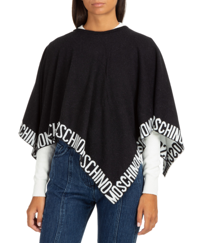 Moschino Cashmere Poncho In Black