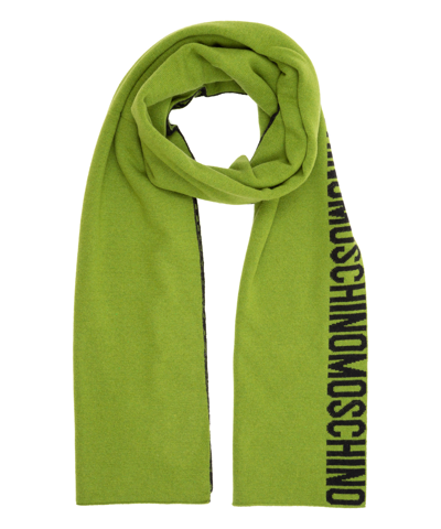 Moschino Cashmere Wool Scarf In Green